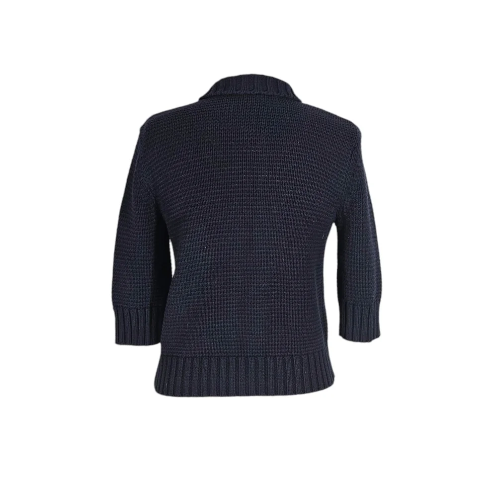 NWT Chaps Navy Blue Chunky Knit Cardigan Sweater